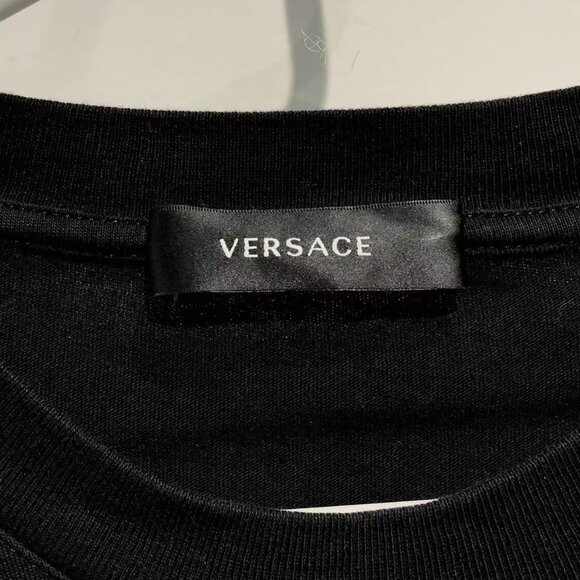 Versace Black Tee with Gold Lettering - Picture 4 of 9